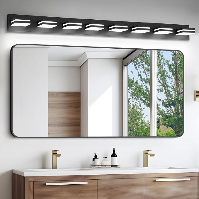 IZORRO LED Modern Bathroom Lights Fixtures, Matte Black Acrylic Wall Lighting - Image 6