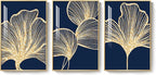 Framed Modern Luxury Wall Art for Living Room, Large Navy Blue and Gold Ginkgo - Image 7