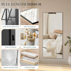 DUMOS Full Length Mirror with Stand 70.4"x25.6" Floor Standing Aluminum Frame - Image 3