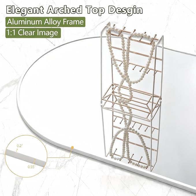 Dewfig Arched Full Length Mirror, Oversized Full Body Mirrors - Image 4