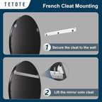 TETOTE Black Oval Bathroom Mirror, 24 x 36 Matte Black Framed Wall Mounted - Image 4