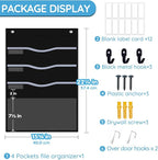 ALSLEA 4 Pockets Hanging Wall File Organizer 15" Extra Wide Pocket Chart - Image 7