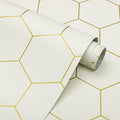 Beige and Gold Wallpaper Geometric Peel and Stick Wallpaper by Fiula