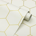 Beige and Gold Wallpaper Geometric Peel and Stick Wallpaper by Fiula