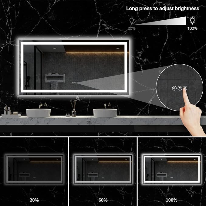 LOAAO 72X36 LED Bathroom Mirror - Image 4
