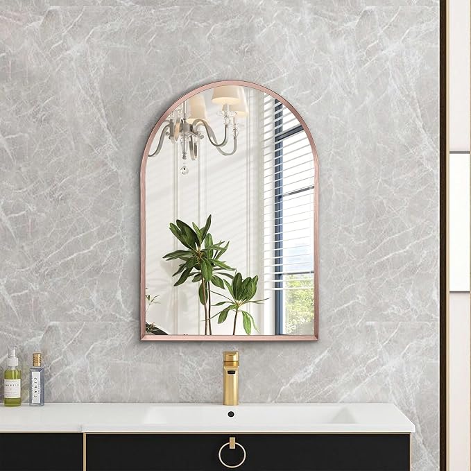 Arch Bathroom Mirror, Arched Vanity Wall Mirror Metal Frame Home Decor - Image 3