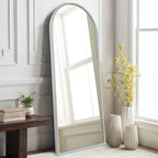 48x16 inches Arch Bathroom Full Length Mirror, Metal Aluminum Frame Modern by HLFMVWE