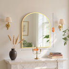 Sweetcrispy 31"x32" Arched Gold Bathroom Mirrors - Image 4