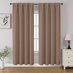 CUCRAF Khaki Blackout Curtains 72 inch Length 2 Panels Set, Rod Pocket Room by CUCRAF