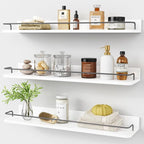 Forbena Floating Shelves for Wall 24 Inches Long, Modern White Wall Shelving by Forbena