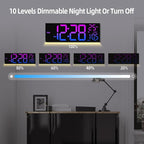 HAITANG 8 Colors Digital Wall Clock, 16.2" Large Digital Clock - Image 5