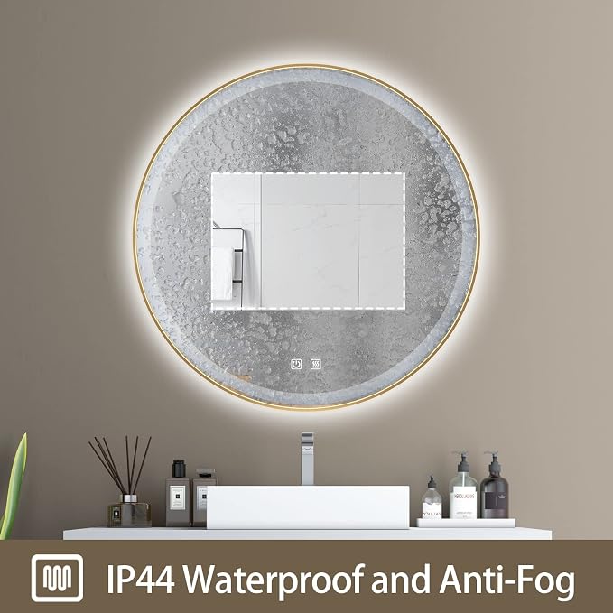 Itrue 36 Inch LED Bathroom Round Mirror, Adjustable Color Temp & Brightness - Image 4
