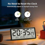 EASYERA 15'' Large Digital Wall Clock Battery Operated, Atomic Clock - Image 5