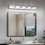 Modern LED Bathroom Lights Fixtures 5-Light, Stainless Steel Chrome Acrylic - Image 6