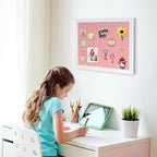 Large Pink Cork Board with Linen, Picture Display Vision Board Corkboards - Image 5