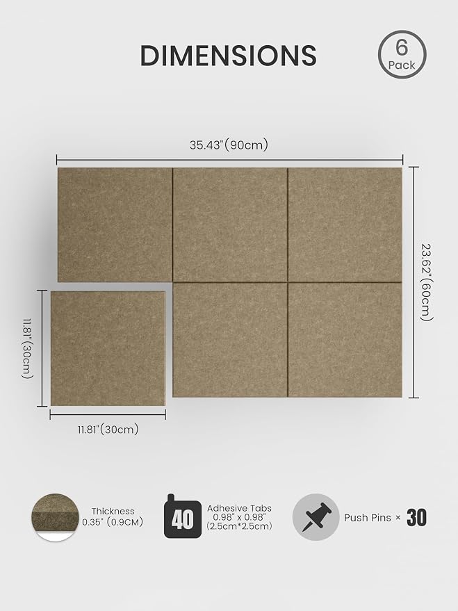 Bumusty Large Cork Board 36" x 24" Alternative - Image 2