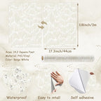 Theper Beige Peel and Stick Wallpaper Boho 17.3"×118" Modern Striped Removable - Image 3
