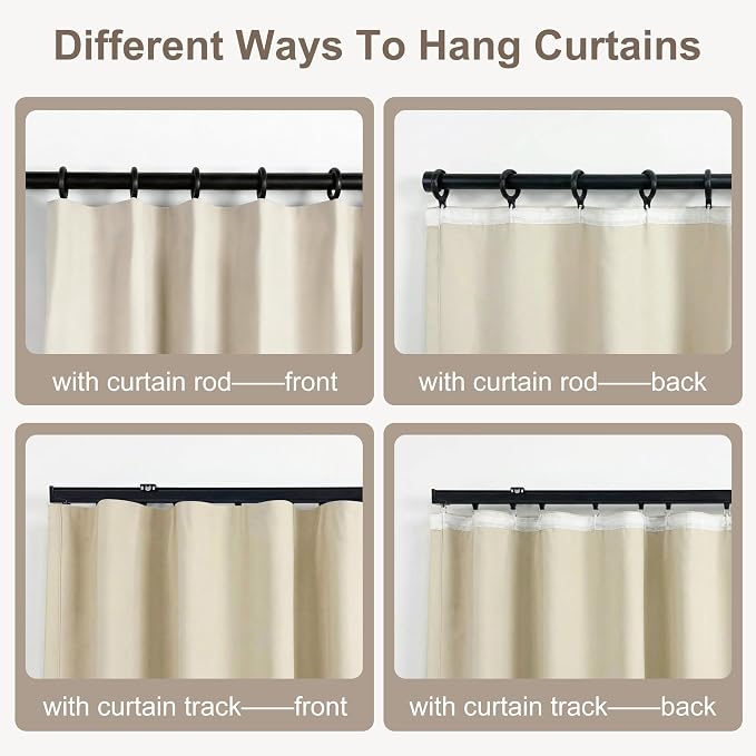 hoeflife Blackout Curtains for Bedroom Room Darkening Curtains for Living Room - Image 3