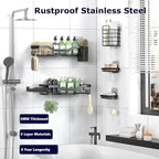 NESOMI Shower Caddy Adhesive Shower Organizer 7-Pack, Rustproof Stainless Steel - Image 5