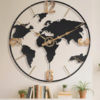 Pytha Sight 24 Inch Large Wall Clock, Modern Decorative Big World Map by Pytha+Sight