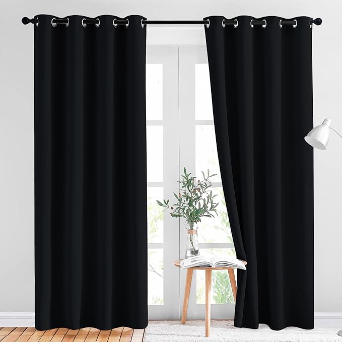 NICETOWN Black Out Dooway Curtain 80 inches Long, Grommet Thermal Insulated by NICETOWN