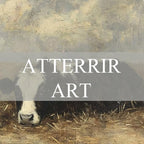 AtterrirArt Vintage Framed Wall Art, Rustic Cow Picture Painting Print - Image 7