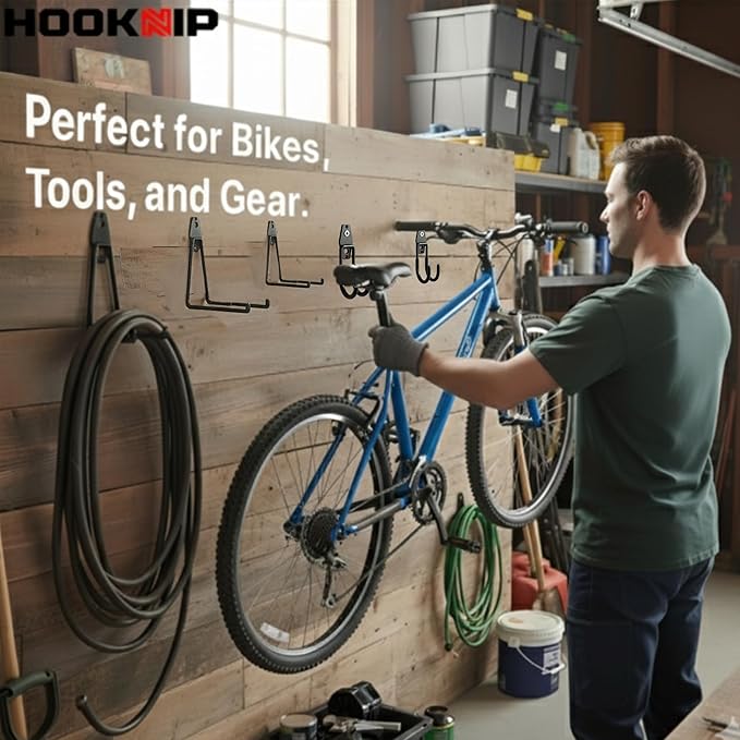 Pack 16 Garage Hooks Heavy Duty | Multi-Sized Wall-Mounted Tool Hangers - Image 7