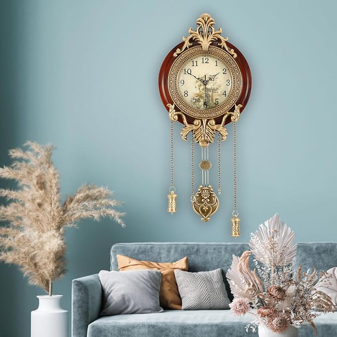 Aero Snail Dia 9-inch Retro Style Vintage Wood Indoor Wall Clock - Image 2