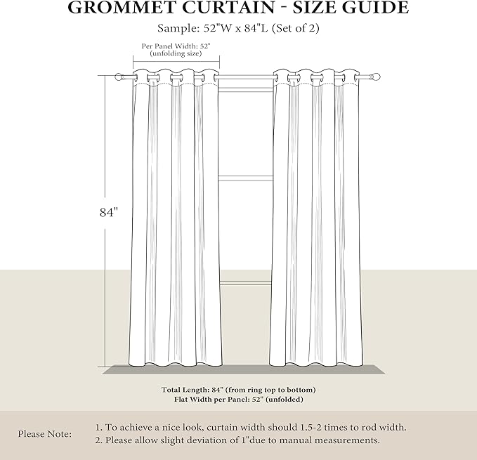NICETOWN Natural Room Darkening Curtains 84 inches Long - Image 7