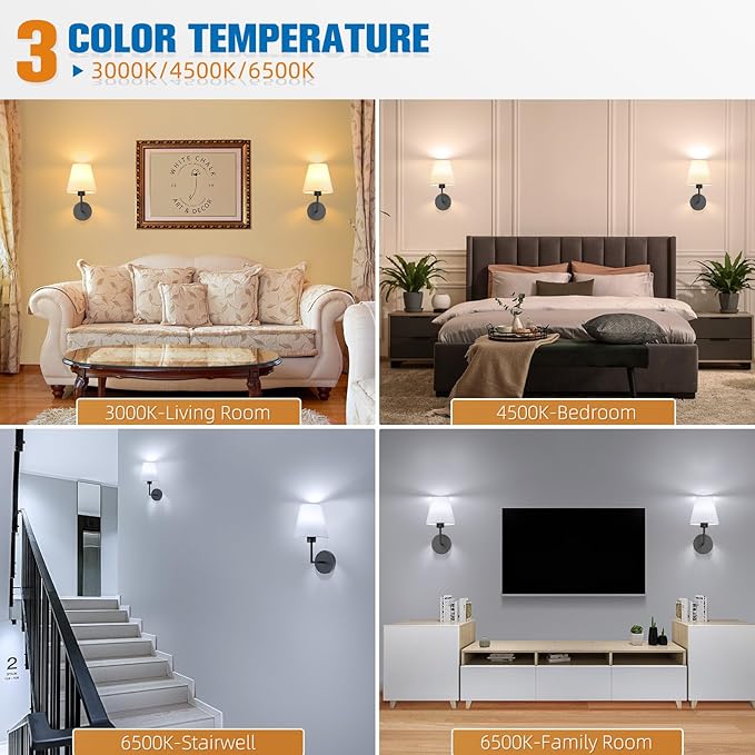 NIORSUN 13.8 inch Battery Operated Wall Sconce Set of 2, 9 Colors Wireless - Image 4