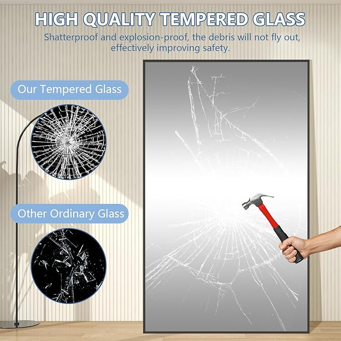 Large Mirror Full Length 72"X44", Oversized Floor Mirror - Image 8