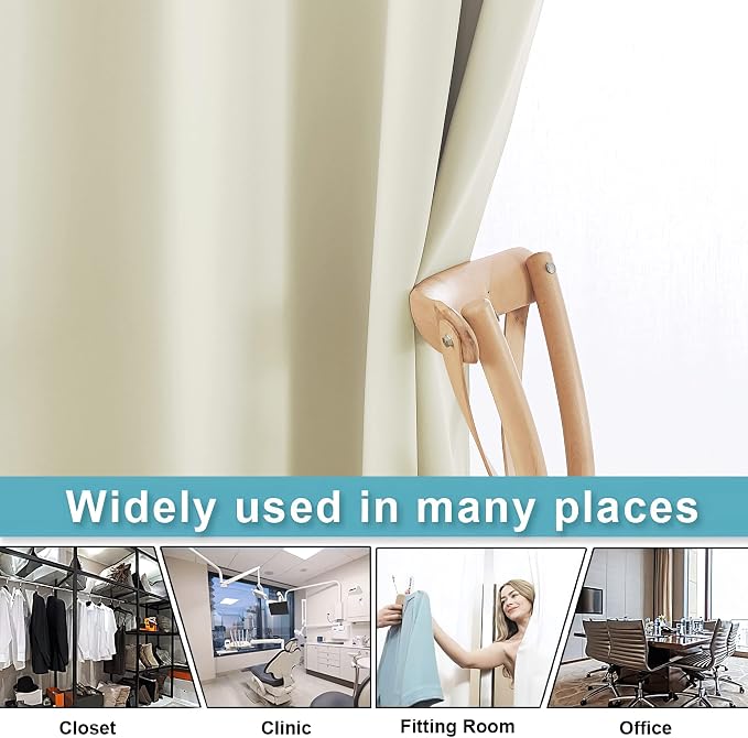 RYB HOME Privacy Room Divider Curtains Wide Blackout Drapes Noise & Odor - Image 5