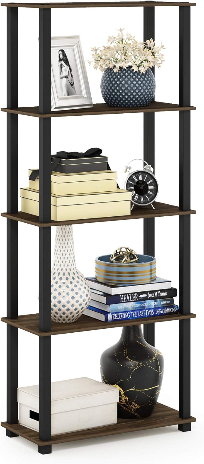 Furinno TURN-S-TUBE Book Shelf, 5-Tier Toolless Storage Shelves by Furinno-FitsYourSpaceFitsYourBudget