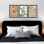 YWJKWLGS Mid Century Boho Wildflower Wall Art Set of 3, 11x16 Inch Black Framed - Image 5