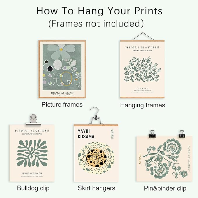 KBKBART 9 PCS Sage Green Wall Art - Image 3