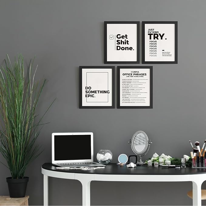 DSHFG Funny Motivational Office Pictures Wall Art Decor Prints Set of 4 - Image 4