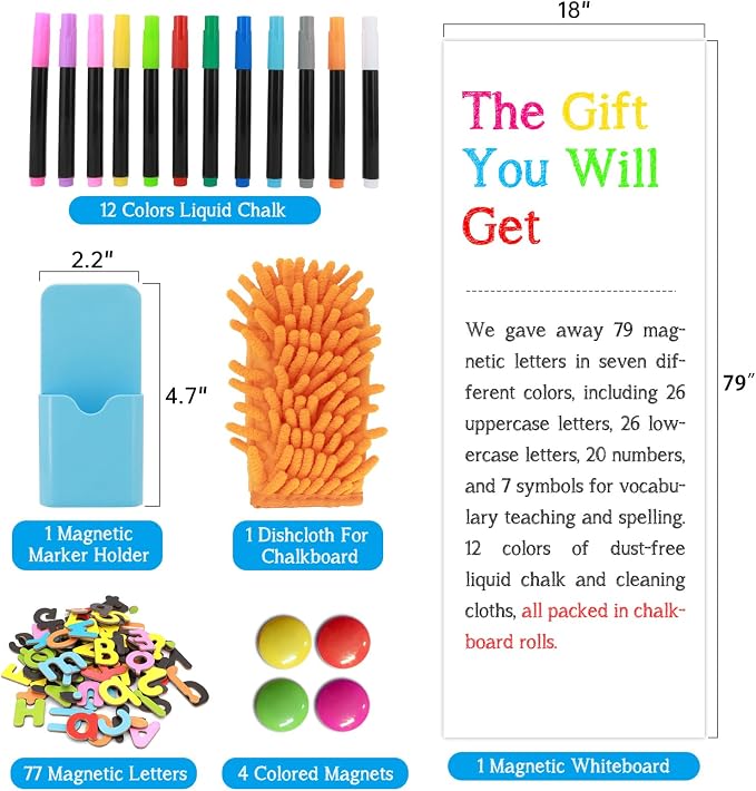 Magnetic Whiteboard Contact Paper 79"x18" Adhesive Magnetic Dry Erase White - Image 2