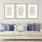YWJKWLGS Neutral Botanical Prints Framed Wall Art Decor 16x24 Inch Set of 3 by Unknown
