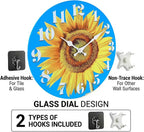 Indoor/Outdoor Clocks Waterproof, Glass Sun Flower Decor Wall Clock - Image 8