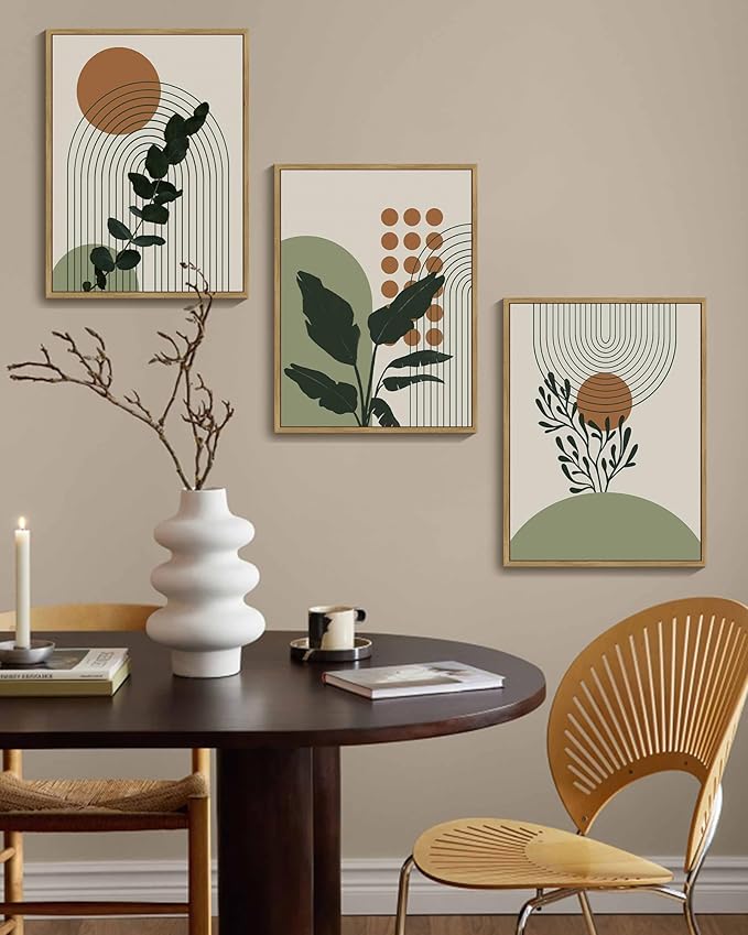 PHOPAGO Boho Plant Wall Art Green Botanical Bohemain Framed Wall Printing - Image 6