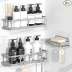 YASONIC Shower Caddy Adhesive, No Drill Bathroom Shower Organizers, by YASONIC
