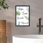 YWJKWLGS Boho Bathroom Wall Art, 11x16 Inch Green Eucalyptus Monstera Decor - Image 4