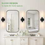 Indoi Matte Black Wall Sconces, Hardwired Bathroom Sconces Wall Lighting - Image 7