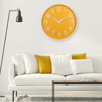 HZDHCLH Yellow Wall Clocks Battery Operated, 12 inch Silent Non Ticking Modern - Image 2