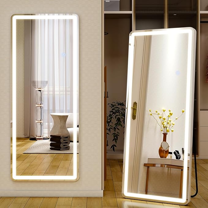 60"x16" LED Full Length Mirror – Standing Floor Mirror by Unknown