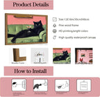 Funny Black Cat Martini Wall Art, Bar Cart Decor, Eclectic Cocktail Painting - Image 2