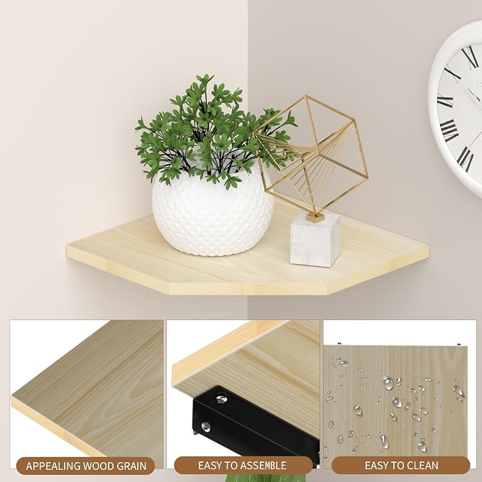 JJL Corner Shelves, 12 Inch Corner Shelf Wall Mounted - Image 6