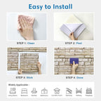 COMSTICKC 3D Peel and Stick Faux Stone Wall Sticker, Ultra-Light Thin PVC Rock - Image 9