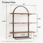 XLHOMO Floating Shelf for Wall- 31.5"x 24" 3+1 Tier Floating Shelves - Image 2