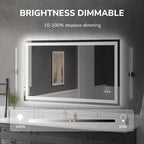 USHOWER LED Bathroom Mirror 60x36 Inch Tempered Glass - Image 3